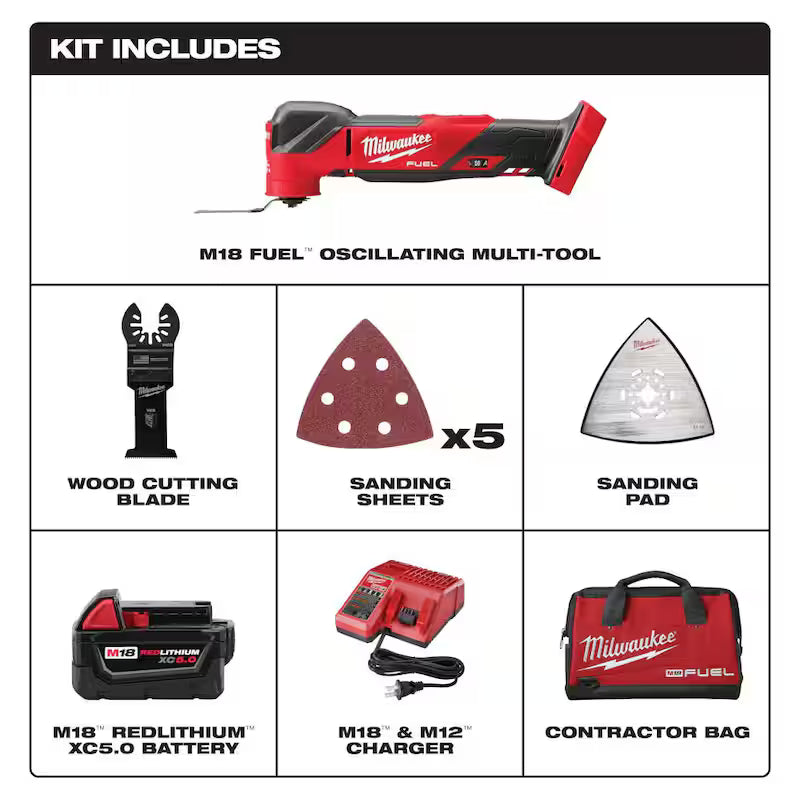 Oscillating Multi Tool Kit with Battery, Charger, Bag and Carbide Blades T112686