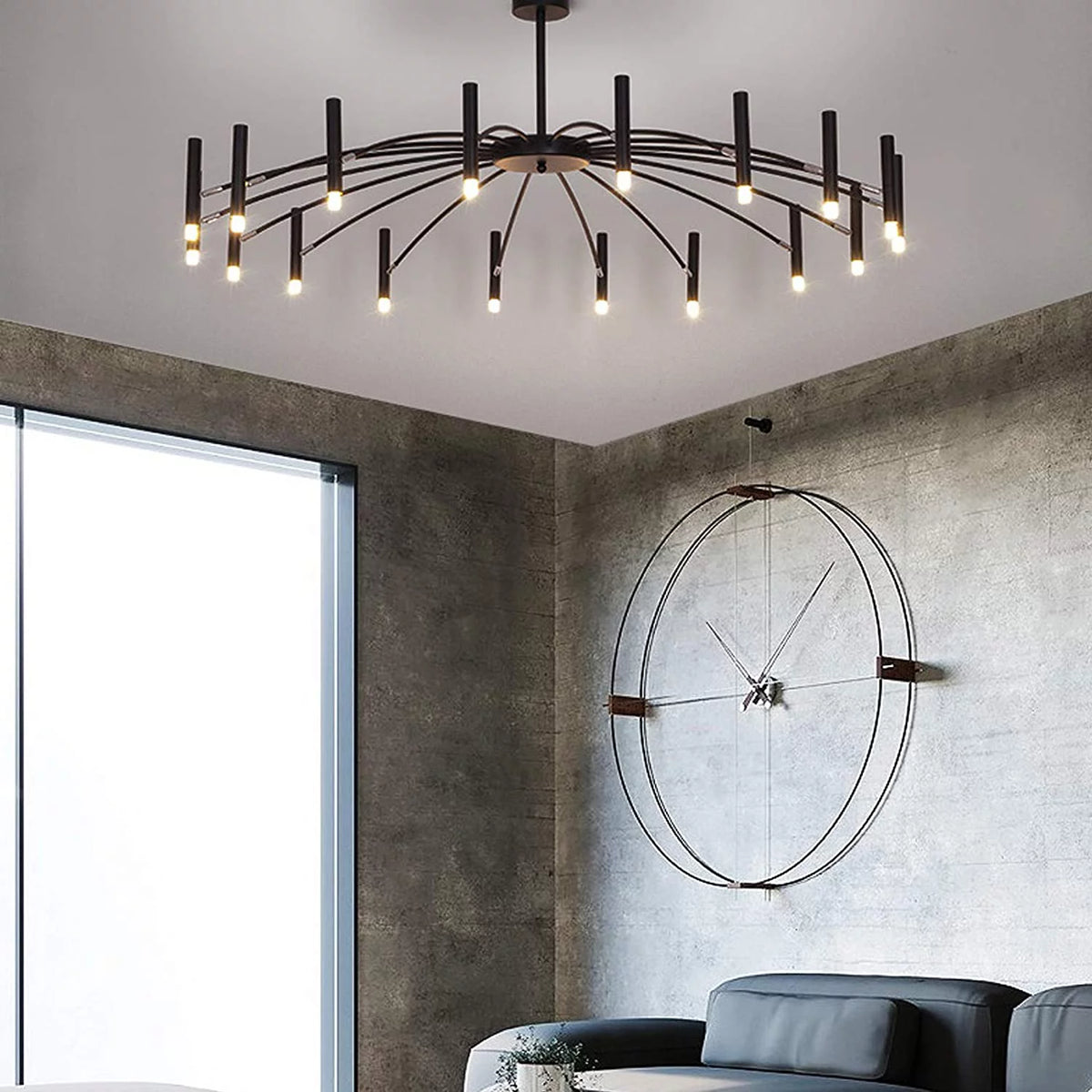 Black Metal 18 Lights Chandelier N445001