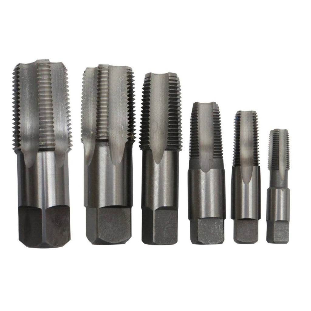 6 Piece High Speed Steel NPT Pipe Tap Set Q578
