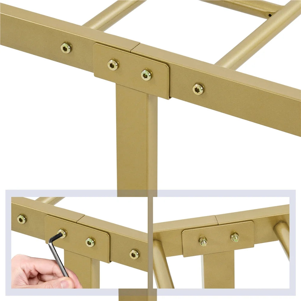 White Twin Metal Bed Frame with Headboard & Footboard C2225