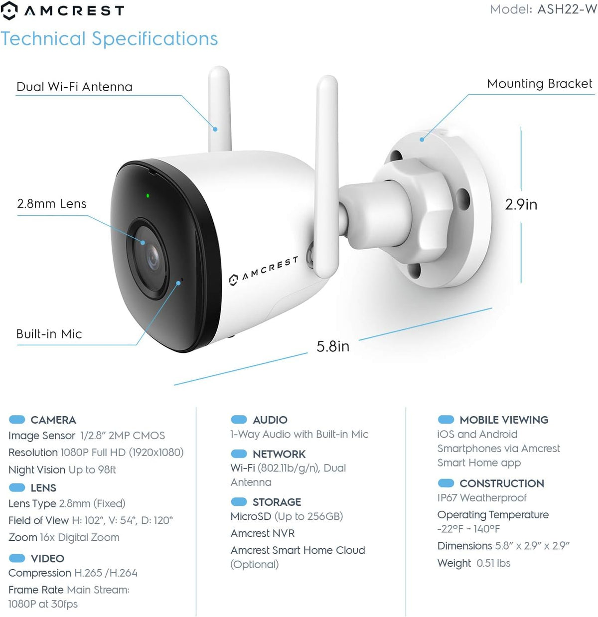 1080P WiFi Outdoor Security Camera K292