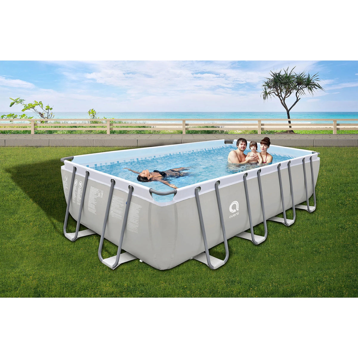 18 x 10 Foot Steel Frame Swimming Pool B4585