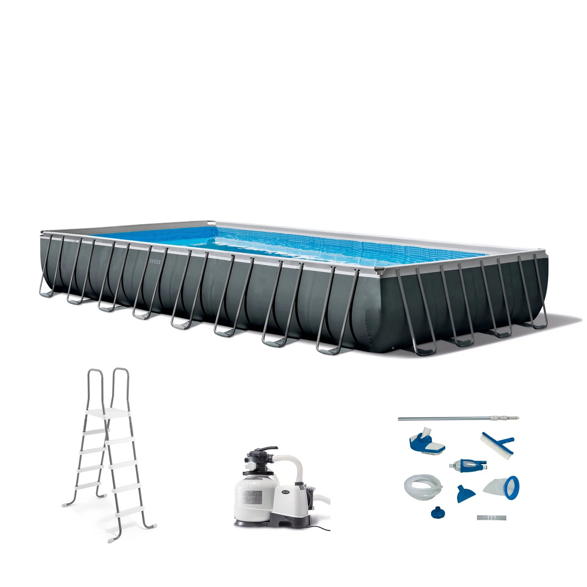 32ft x 16ft x 52in Rectangular Pool Set with Maintenance Kit K218079