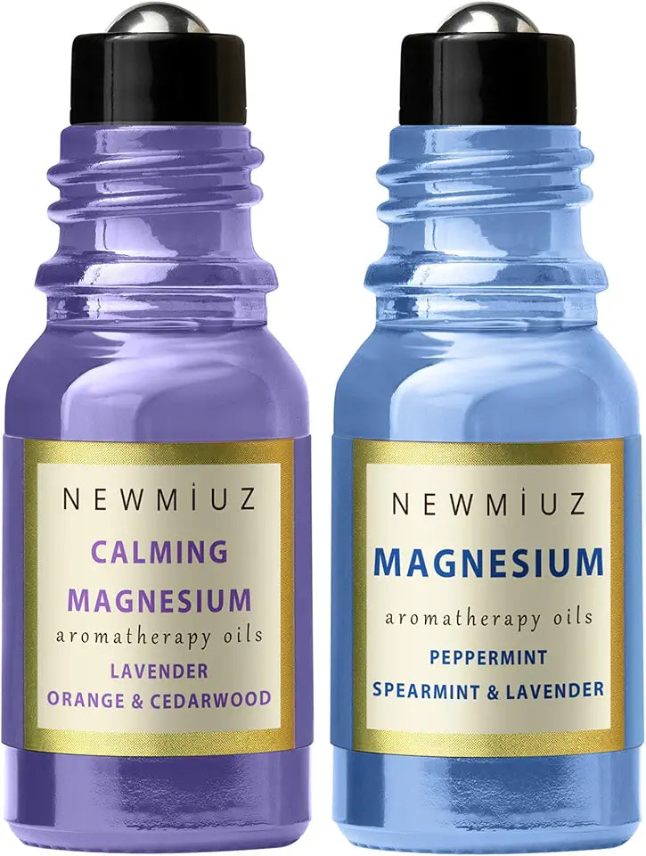 Magnesium Lavender Orange Cedarwood Peppermint Spearmint Essential Oil Roll-On Pack of 2 O687