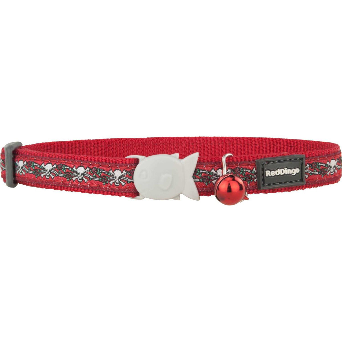 Red Dingo Cat Collar Skull & Roses Red U92377