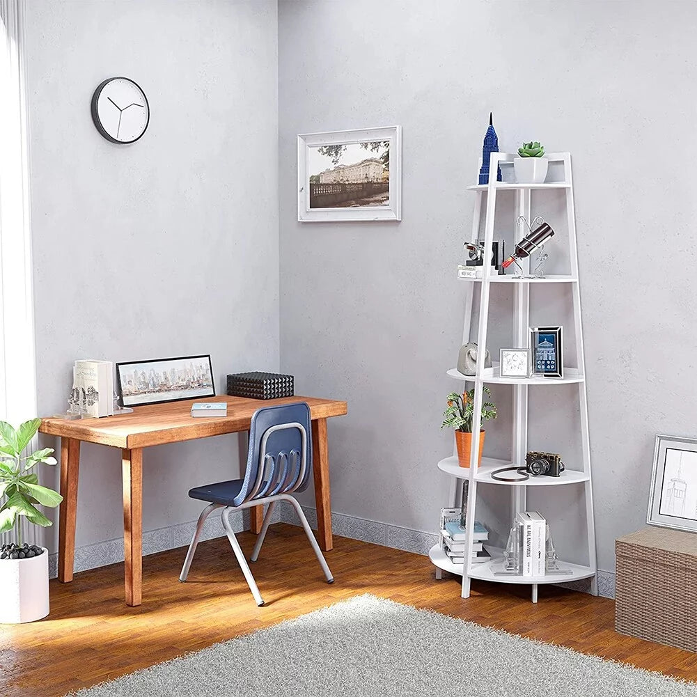 Black 5 Tier Corner Bookcase W34970