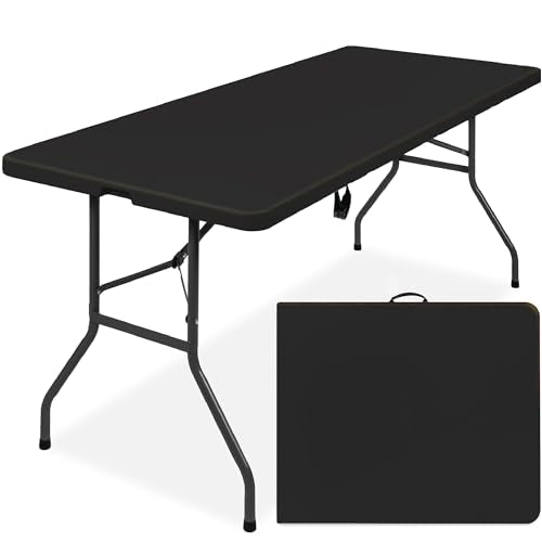 4ft Black Plastic Folding Table V3811