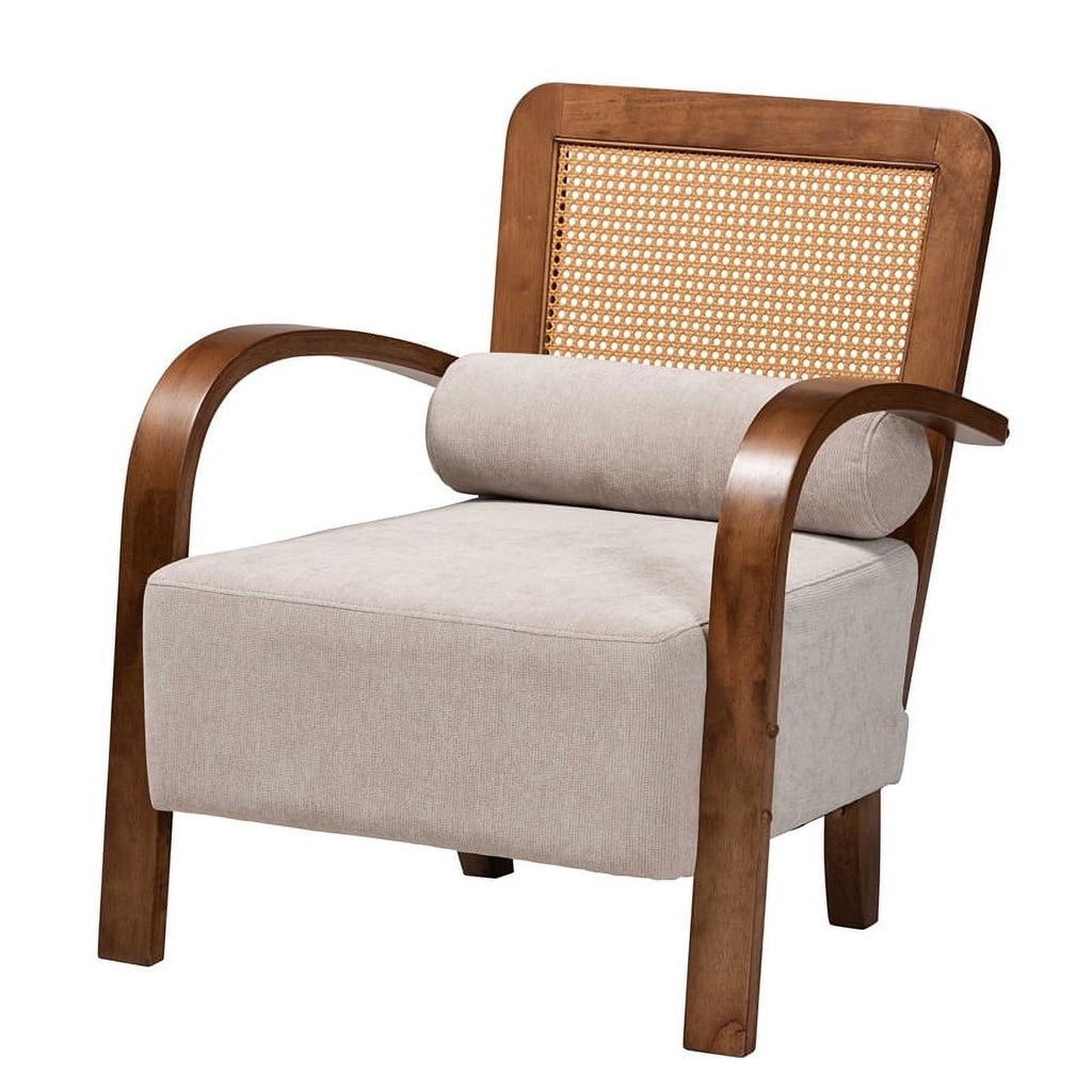 Sage Gray Fabric and Brown Wood 3-Piece Living Room Set M12826