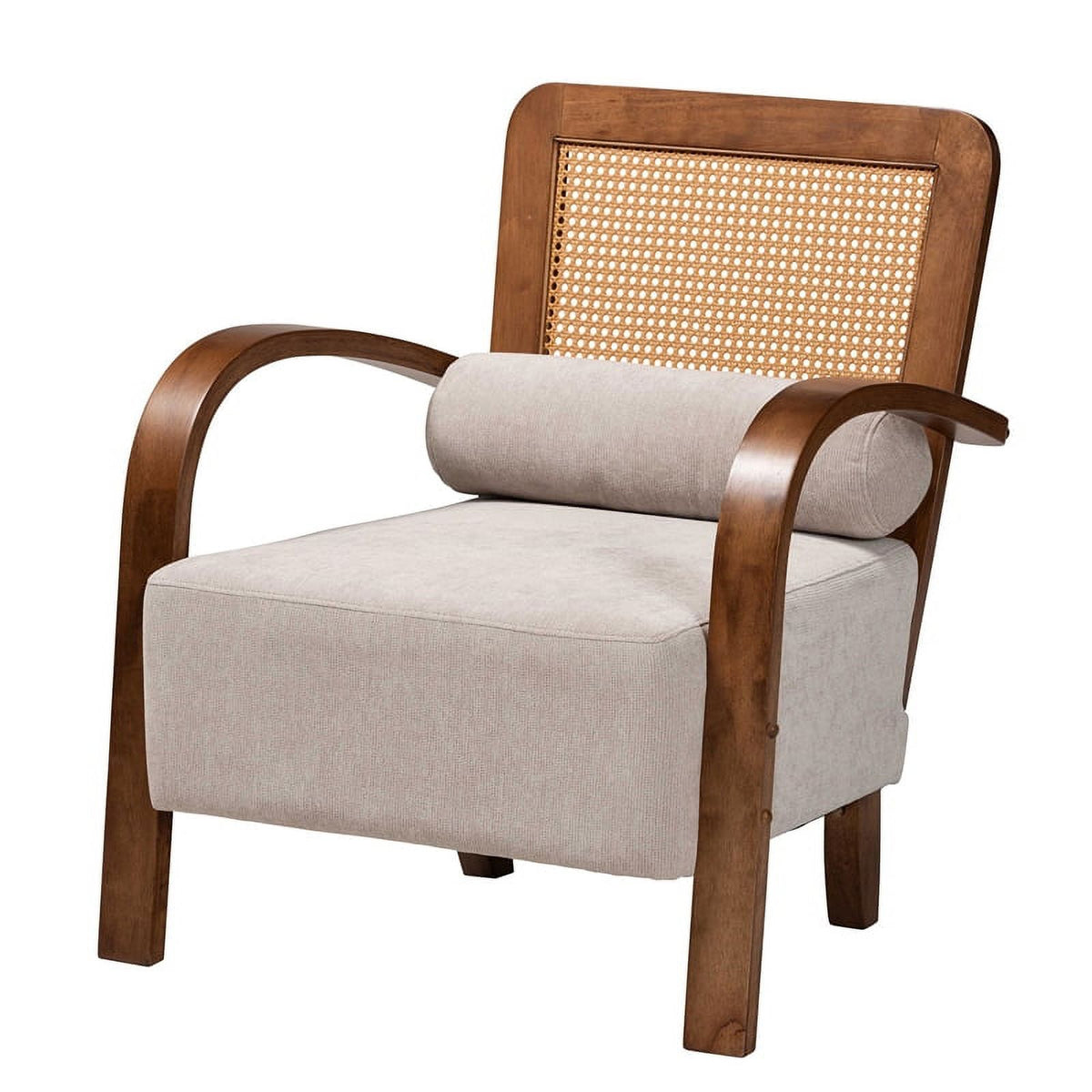 Sage Gray Fabric and Brown Wood 3-Piece Living Room Set M12826