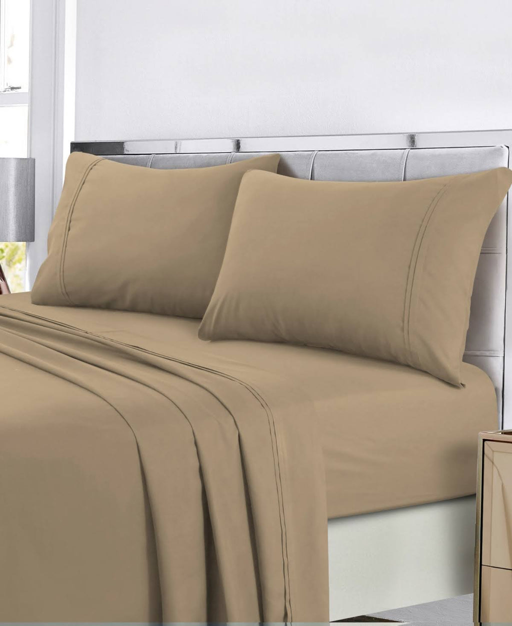 King Dark Red Easy-Care Sheet Set S379181