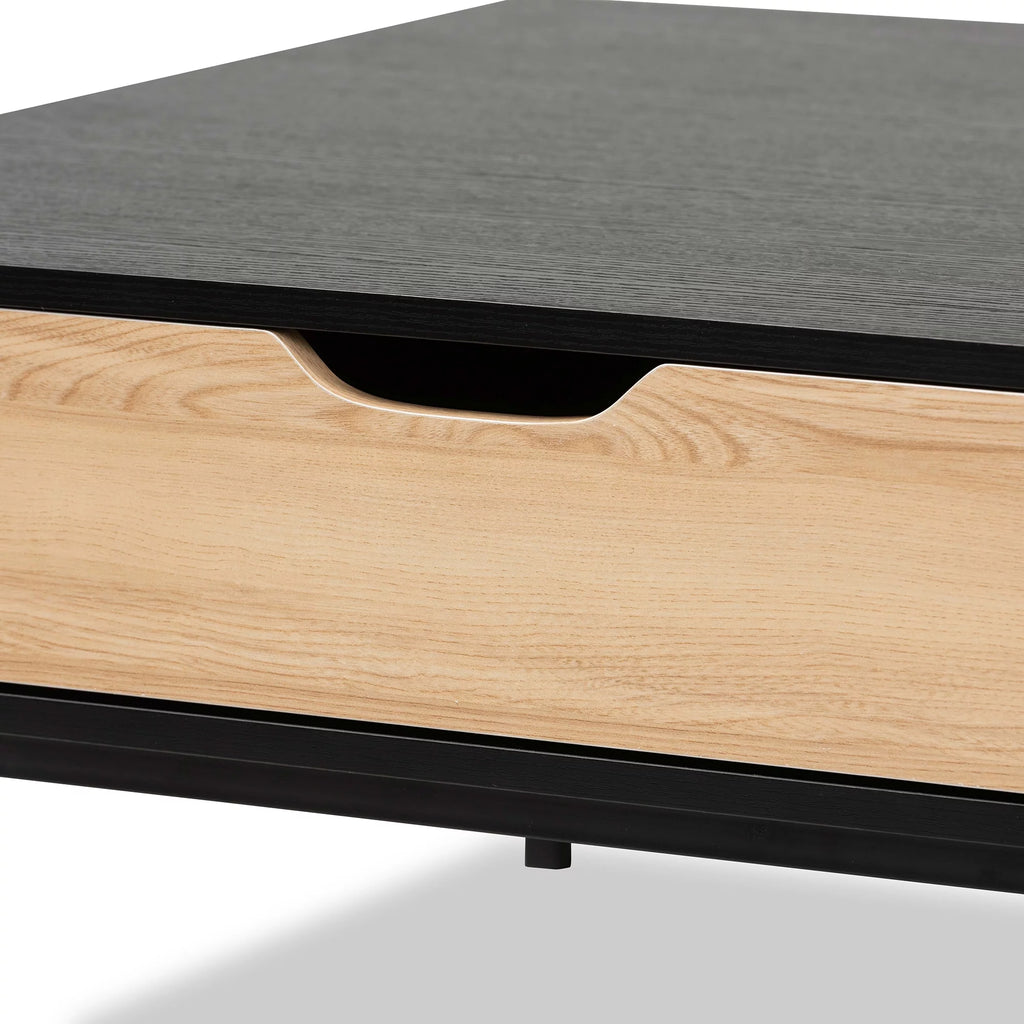 Modern Wood and Metal Square Coffee Table R7145