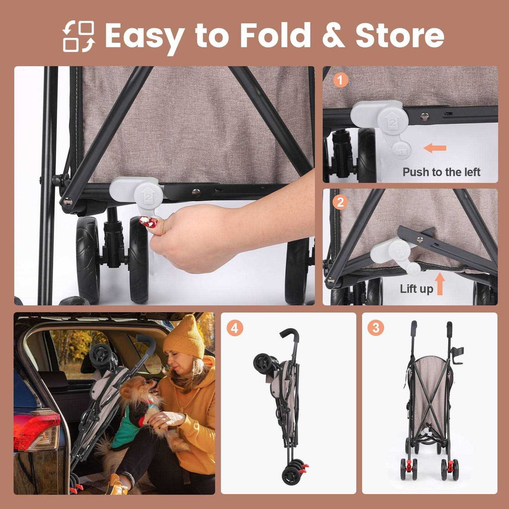Foldable Pet Stroller with Cup Holder E301