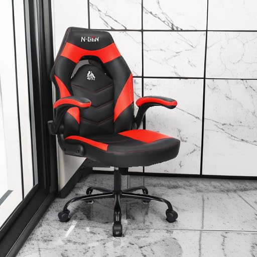 Black Ergonomic PU Leather Computer Chair with Lumbar Support J180