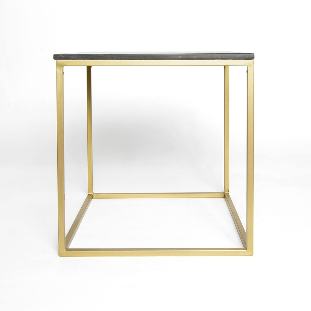 Marble Black Square Accent Table Y25328