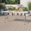 6-Foot Granite White Plastic Folding Table U22636