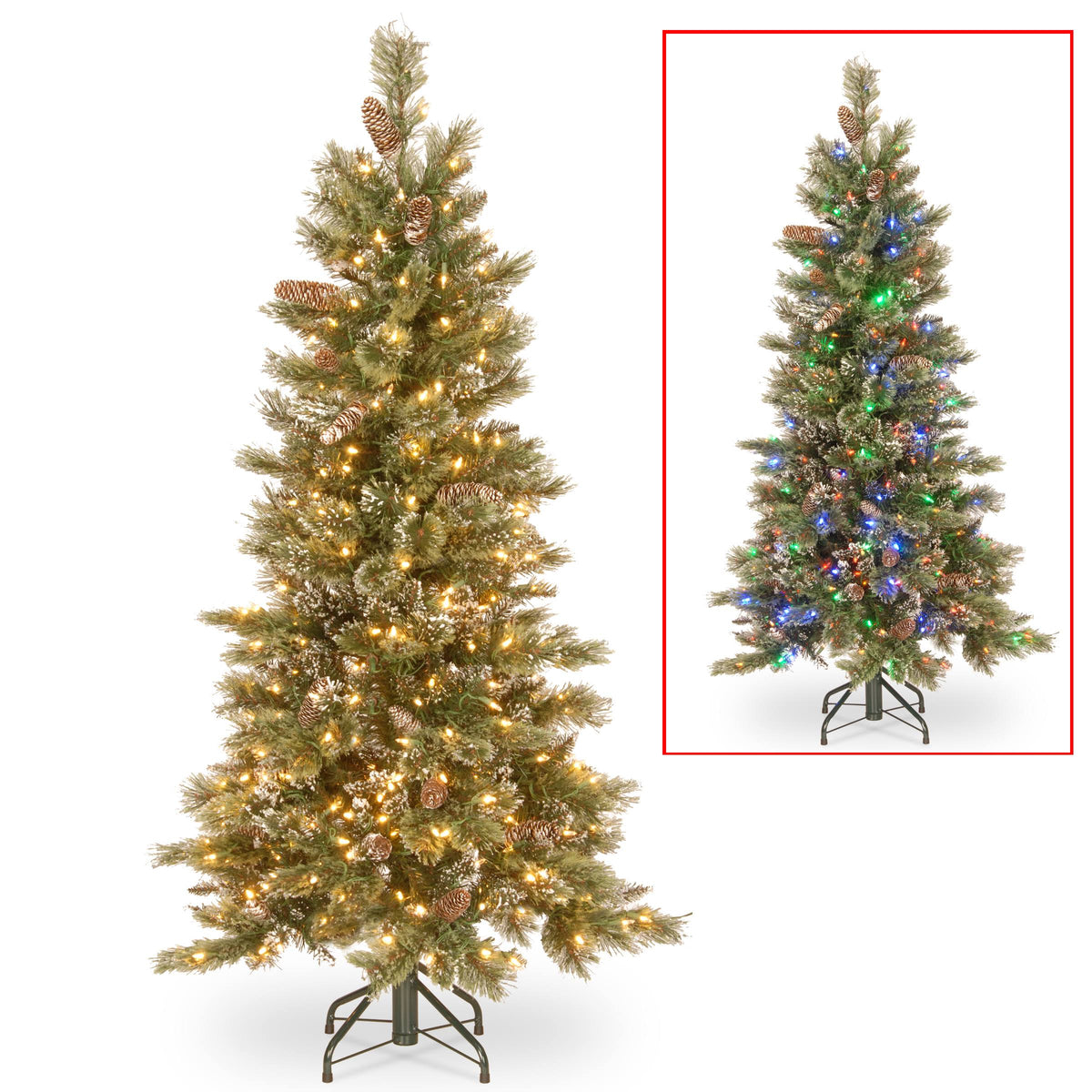 Slim Pine Tree with Dual Color LED Lights R17844