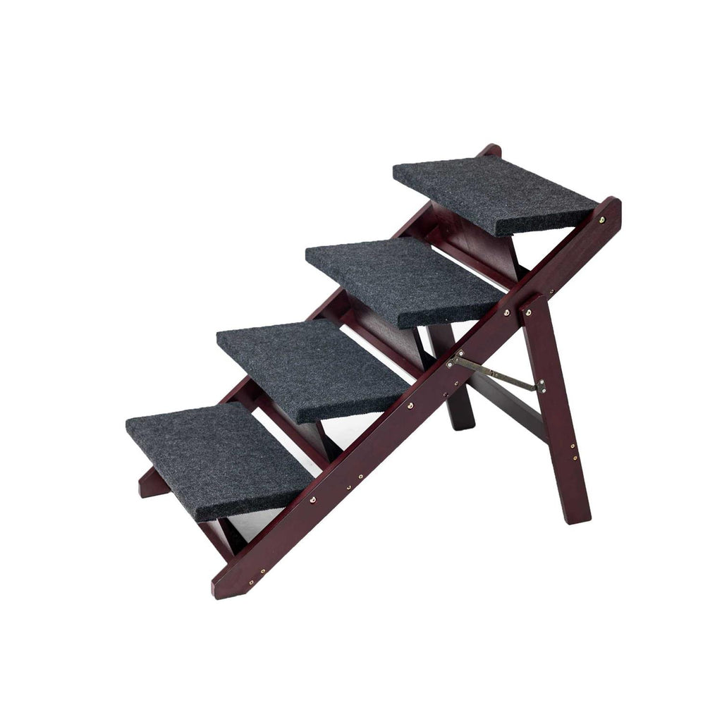 Foldable 4 Levels Wooden Pet Stairs & Ramp U52728