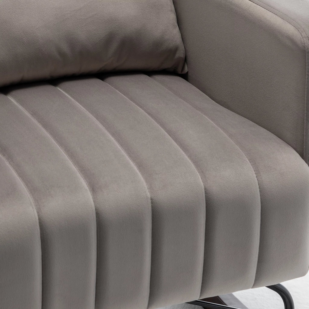 Velvet Upholstered Rocking Chair with Metal Legs G795628