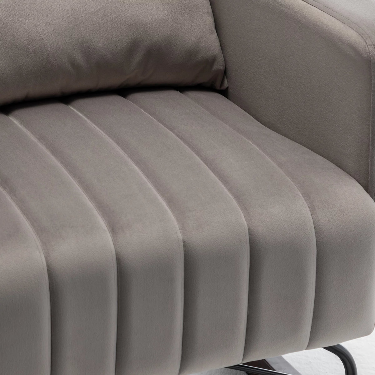Velvet Upholstered Rocking Chair with Metal Legs G795628