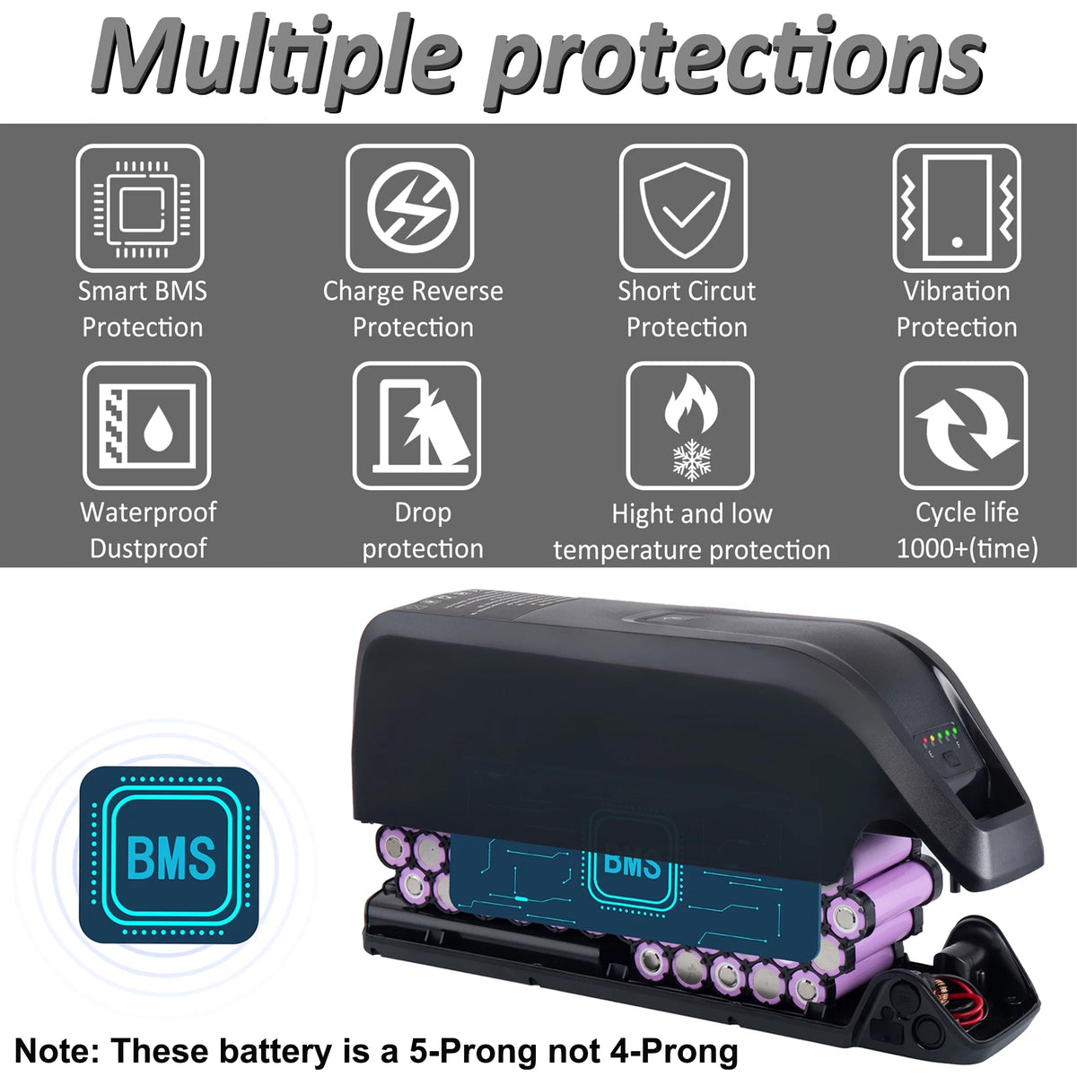 48V 10Ah Lithium Ebike Battery with Charger Q9023