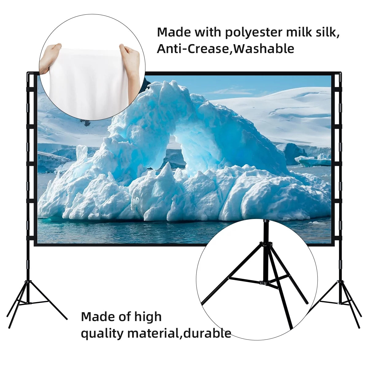 100inch Portable Projector Screen with Stand Q827