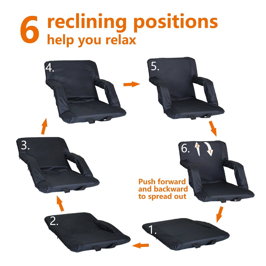 Double Heated Stadium Seat with Back Support, 21" Extra Wide Folded Bleacher Chair H97950