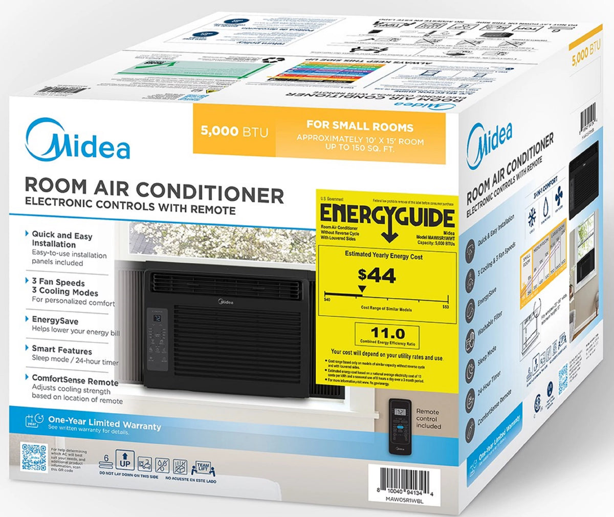 5,000 BTU Window Air Conditioner with Remote, Black H55662