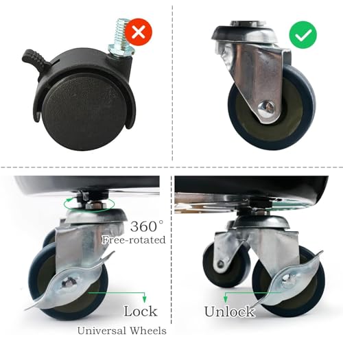 20" 2Pack Metal Plant Caddy with Wheels Lockable Casters U856720