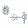 14K White Gold Flower Stud Earrings E7970