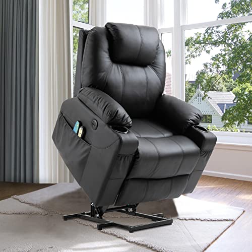 Grey Fabric Power Lift Electric Recliner Chair with Cup Holders G3388
