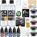16 Oz Epoxy Resin Kit with Mica Powder, Silicone Molds, Crushed Glass E460850