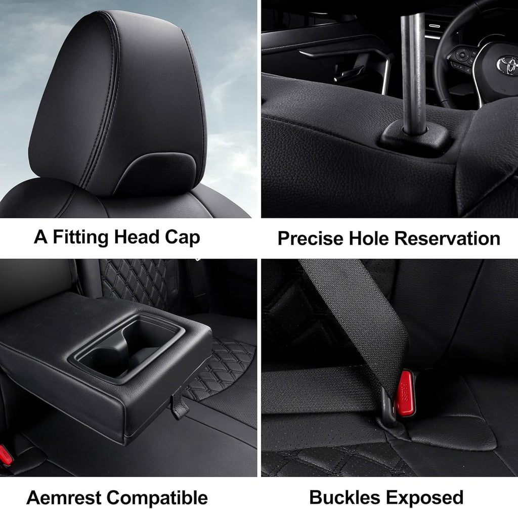 Grey Pu Leather Car Seat Covers Full Set for Toyota RAV4 W7958