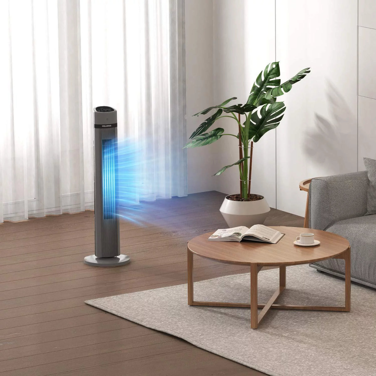 40 Oscillating Tower Fan with Remote, Black I5979