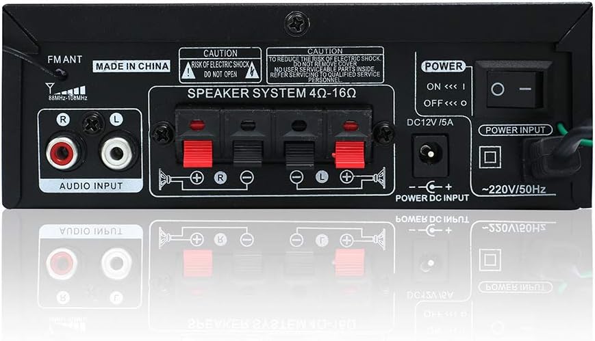 Wireless Bluetooth 5.0 Stereo Amplifier System, 200W Dual Channel Audio Receiver with Remote Control, Pack of 2 A439047
