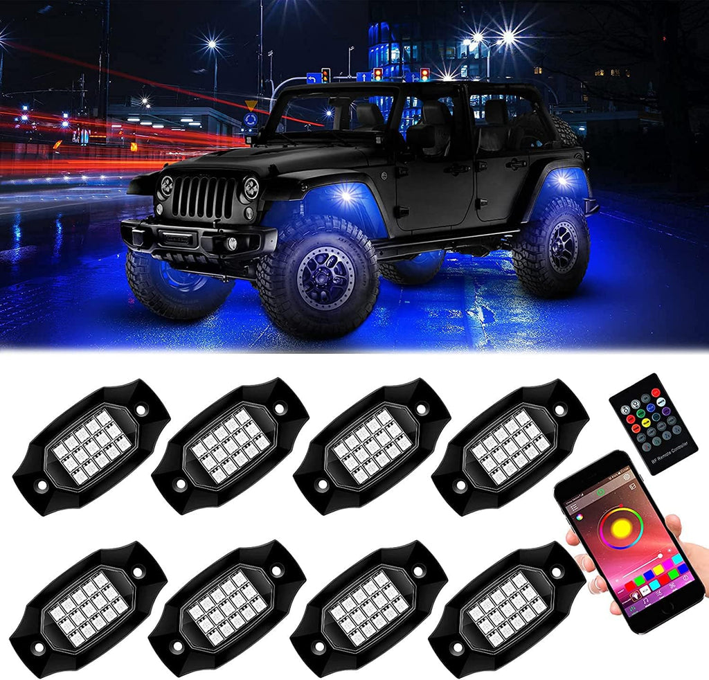 8 Pods Waterproof RGBW LED Car Underglow Light Kit S9665