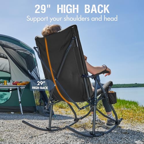 Oversized Folding Rocking Camping Chair with Carry Bag, Blue U9591