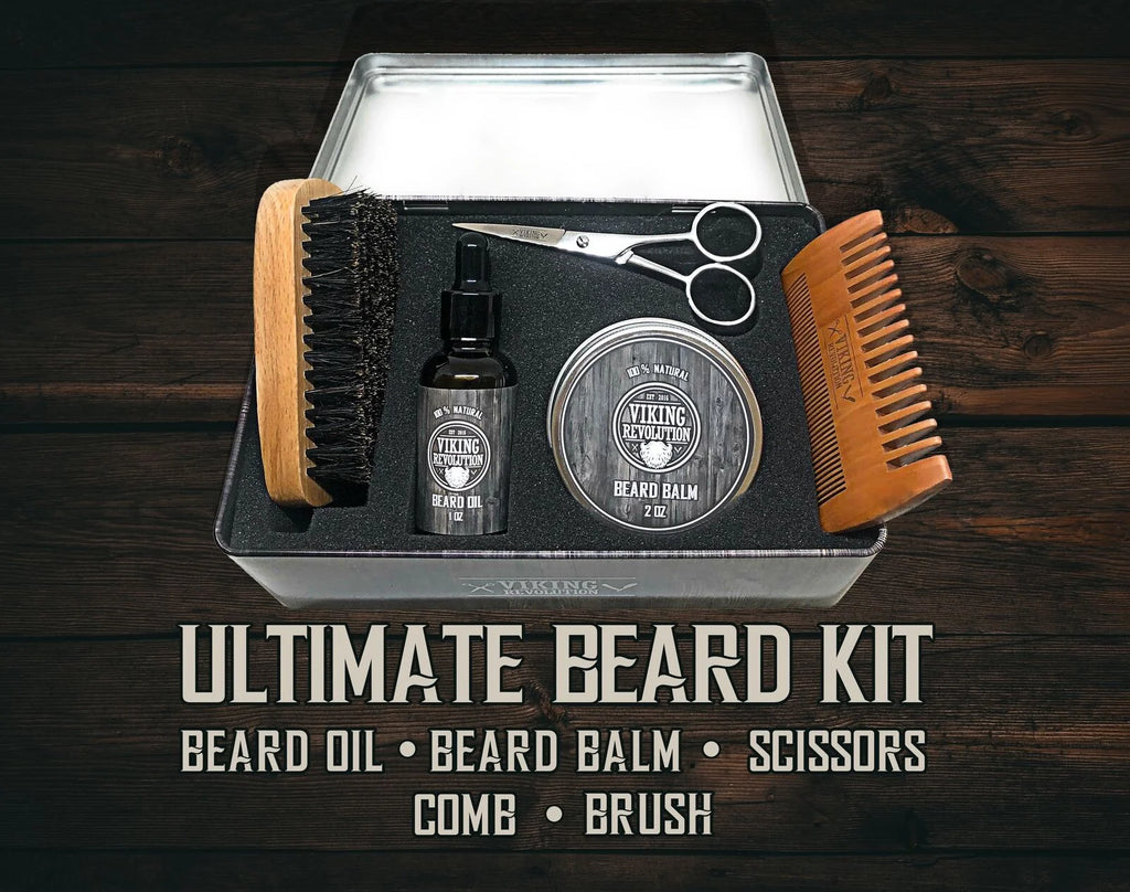 Beard Care Kit with Beard Balm, Beard Oil, Scissors P828938