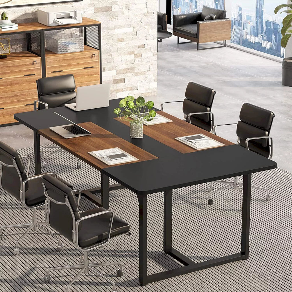 6FT Wood Metal Meeting Table Z68986