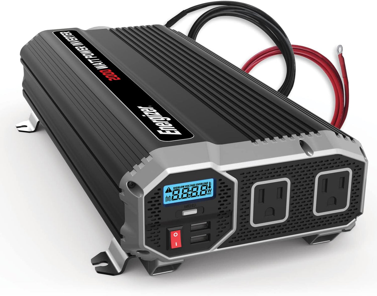 1500 Watts Power Inverter, 12v to 110v, Two AC Outlets, Two USB Ports G7161