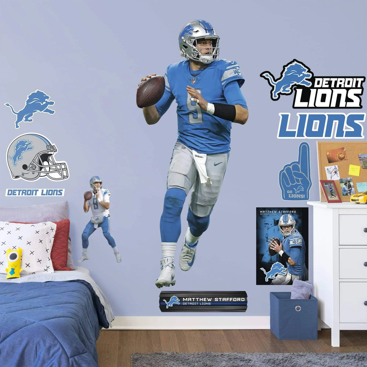 Officially Licensed NFL Removable Wall Decal Giant Athlete + 2 Wall Decals O363243