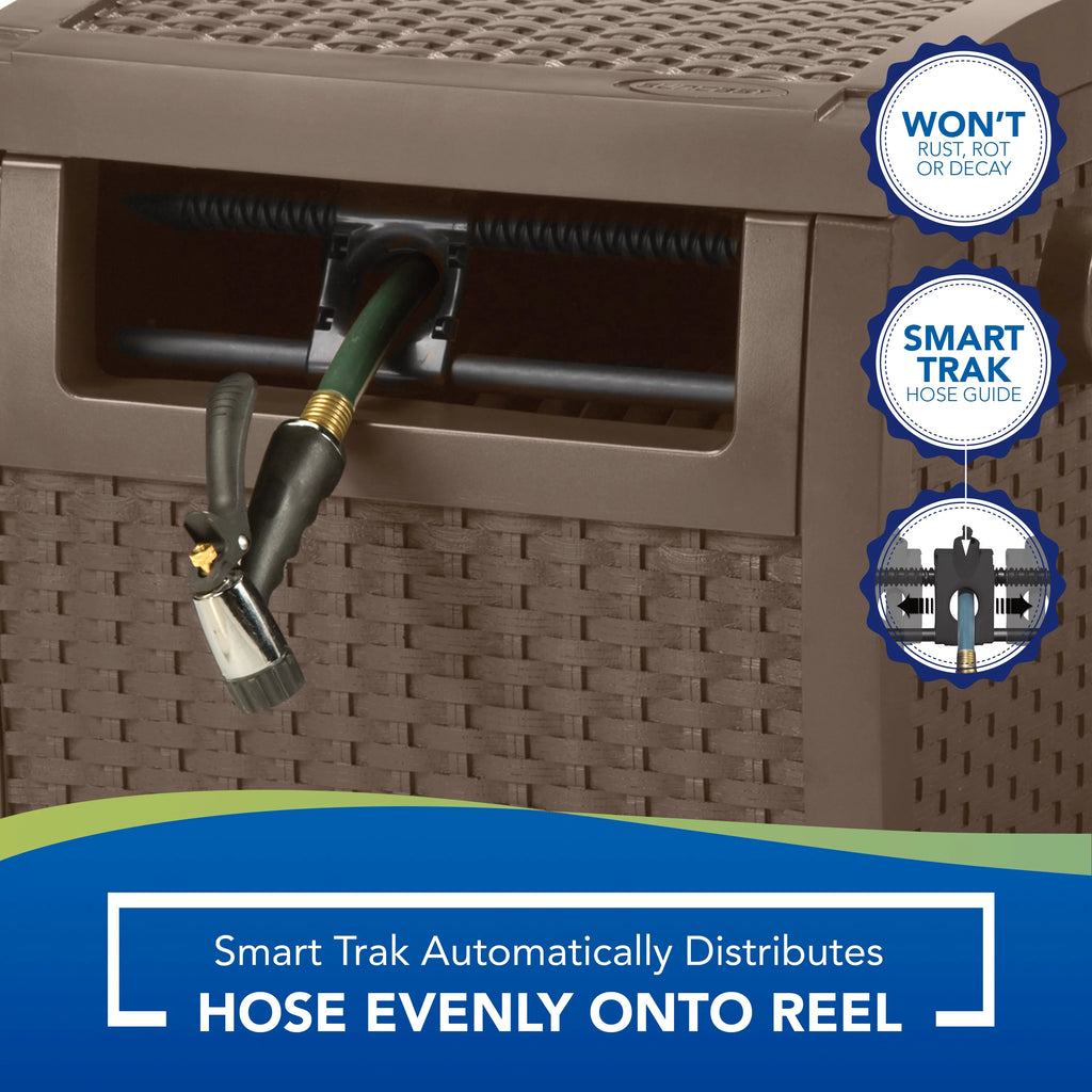 Wicker Hose Hideaway Reel with Hose Guide J620