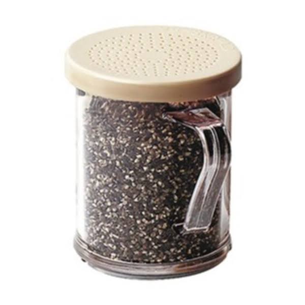 Clear Salt and Pepper Shaker with Beige Lid, 12 Pack H3042