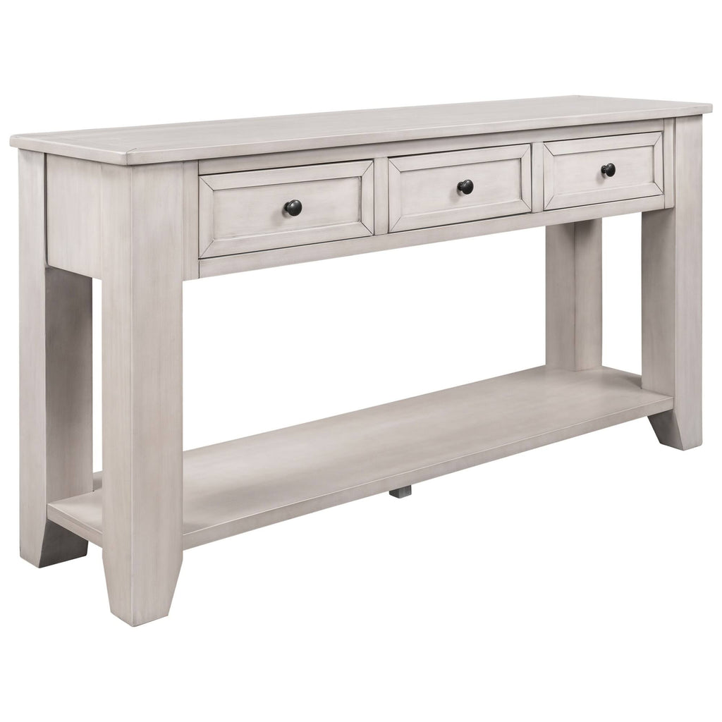 White 3 Drawer Console Table with Shelf Y907182