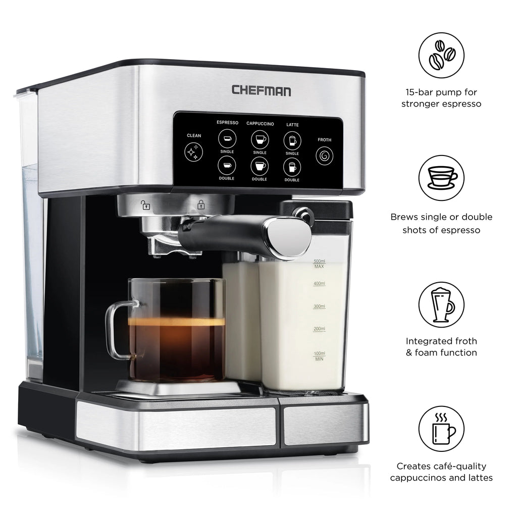 6-in-1 Espresso Machine with Milk Frother I44458