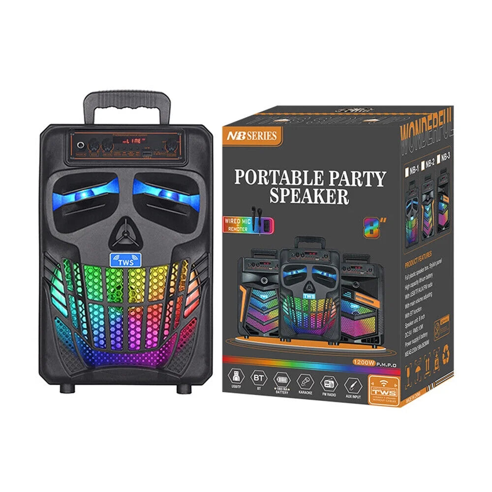 Portable Bluetooth Black Speaker with Double Subwoofer M917266
