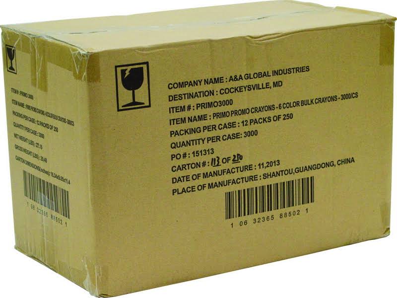 6 Asst Colors Crayons S67521