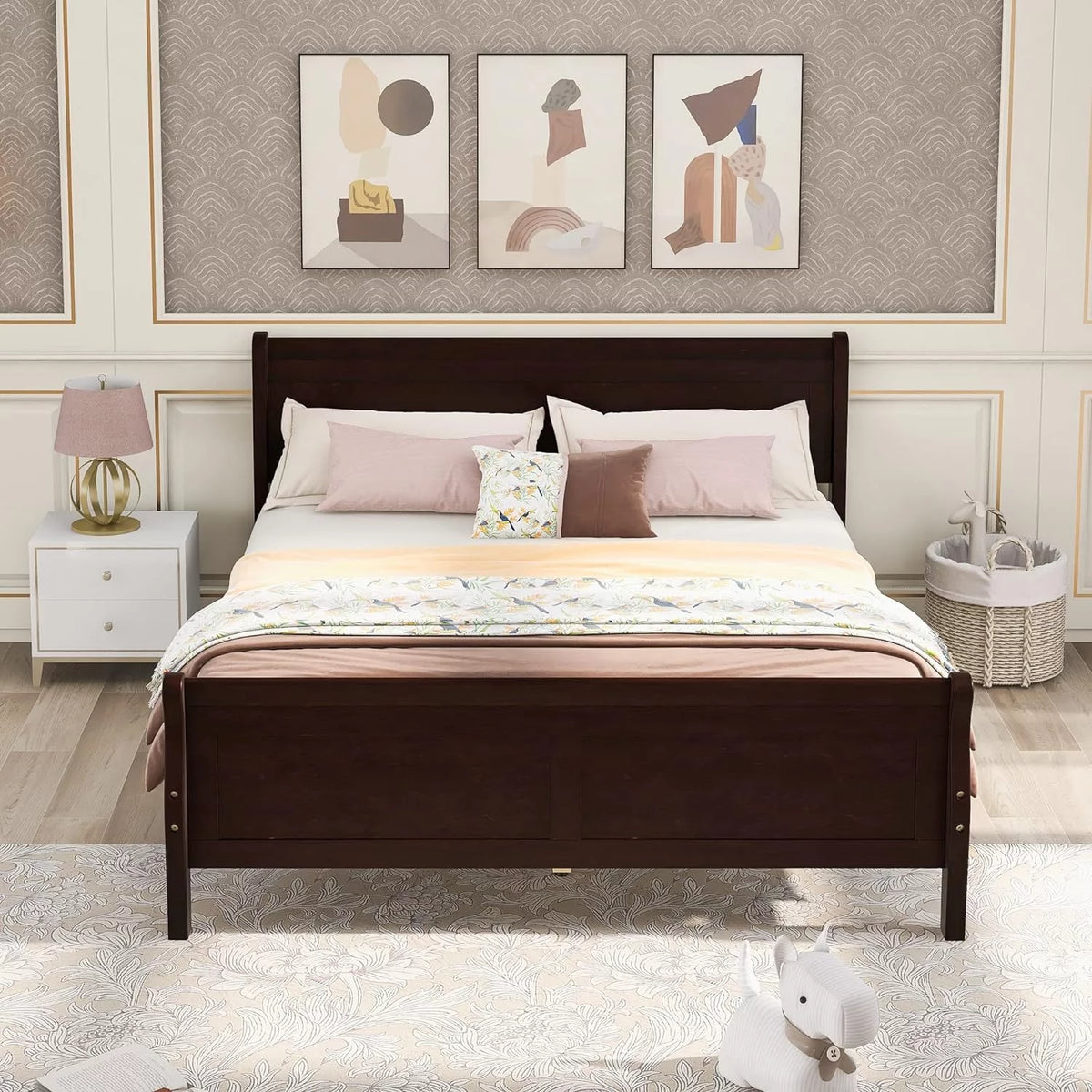 Full Platform Bed Frame with Headboard and Footboard A19667