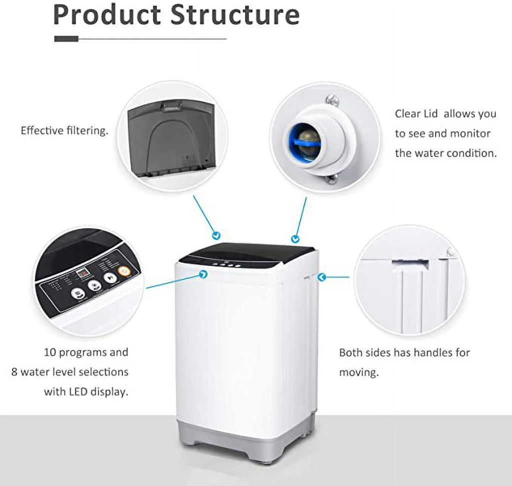 Full-Automatic 10lbs Portable Washing Machine F938