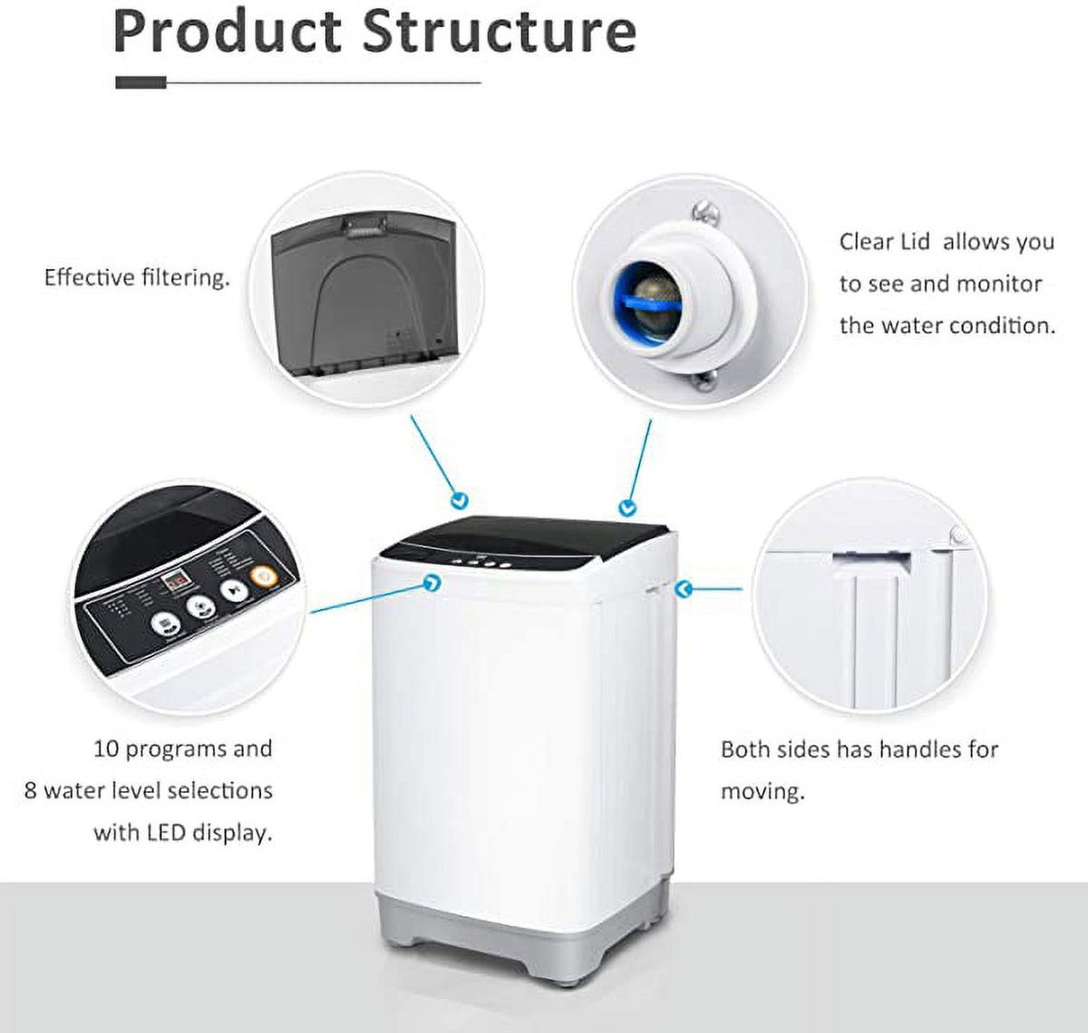 Full-Automatic 10lbs Portable Washing Machine F938