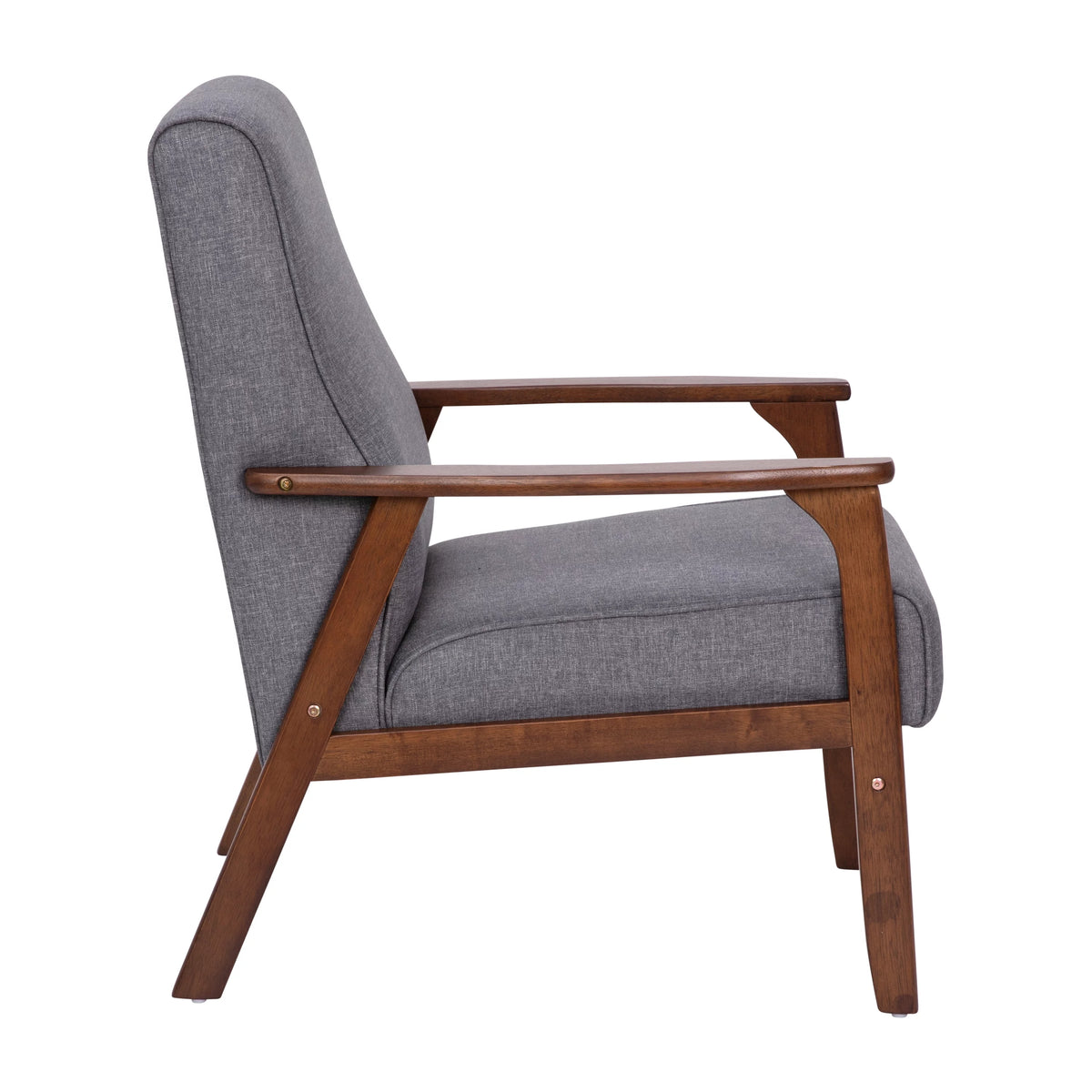 Dark Gray Faux Linen Living Room Chair Z663